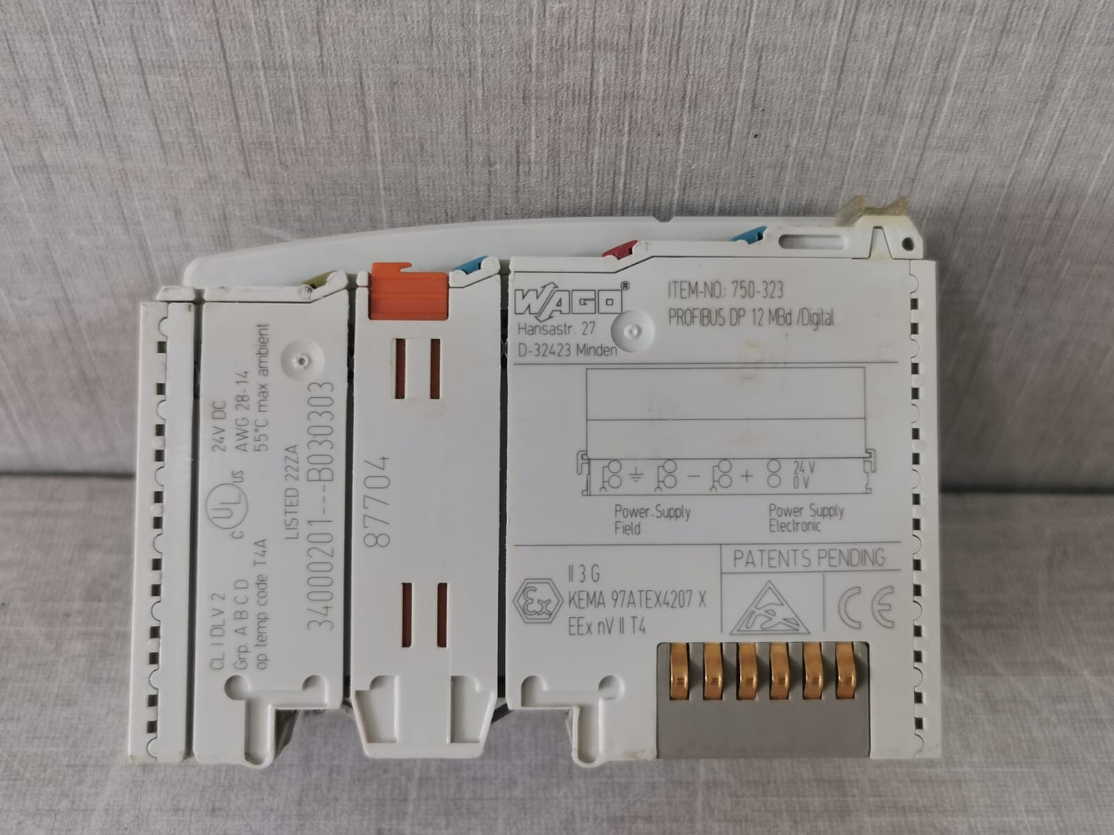 WAGO 750-323 + 750-1415 WAGO 750-323 PROFIBUS DP 12 MBD/DIGITAL + WAGO 750-1415 8-CHANNEL DIGITAL INPUT 4