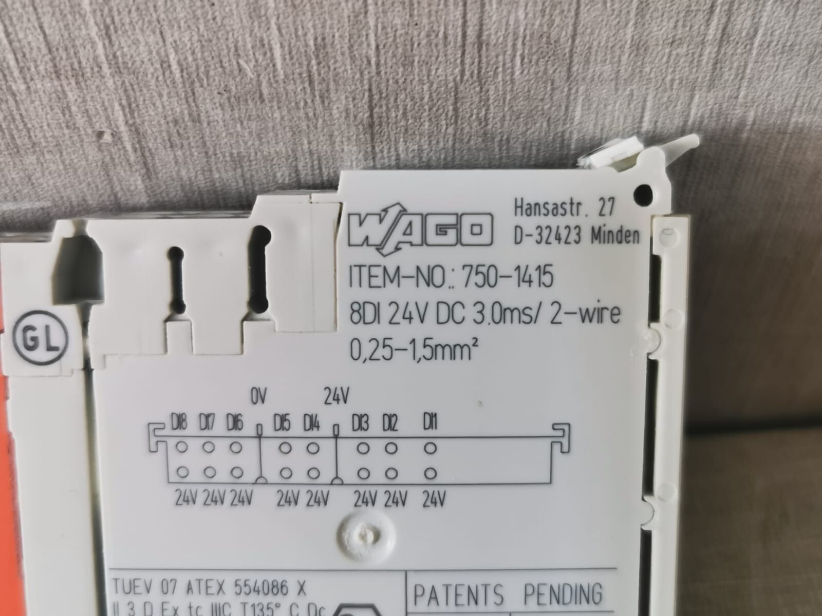 WAGO 750-323 + 750-1415 WAGO 750-323 PROFIBUS DP 12 MBD/DIGITAL + WAGO 750-1415 8-CHANNEL DIGITAL INPUT 10