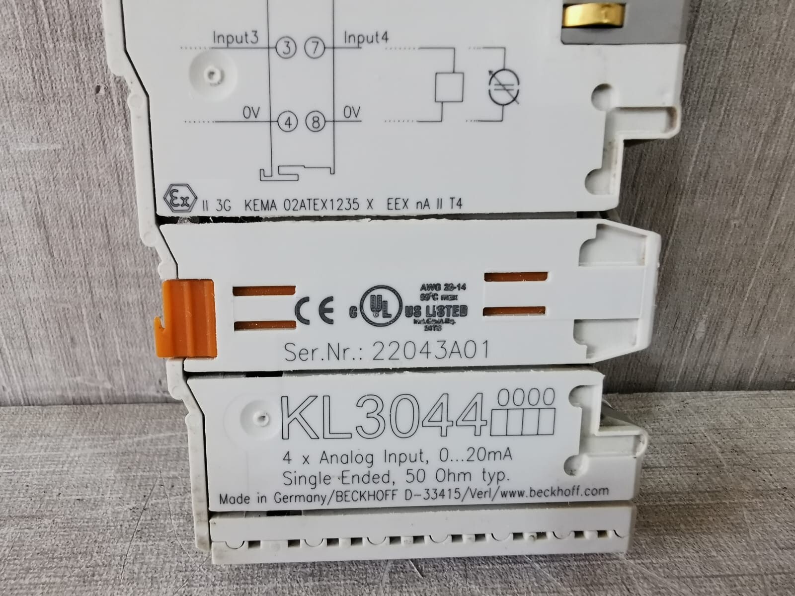 Beckhoff KL3044 BECKOFF KL3044 4X ANALOG INPUT 2
