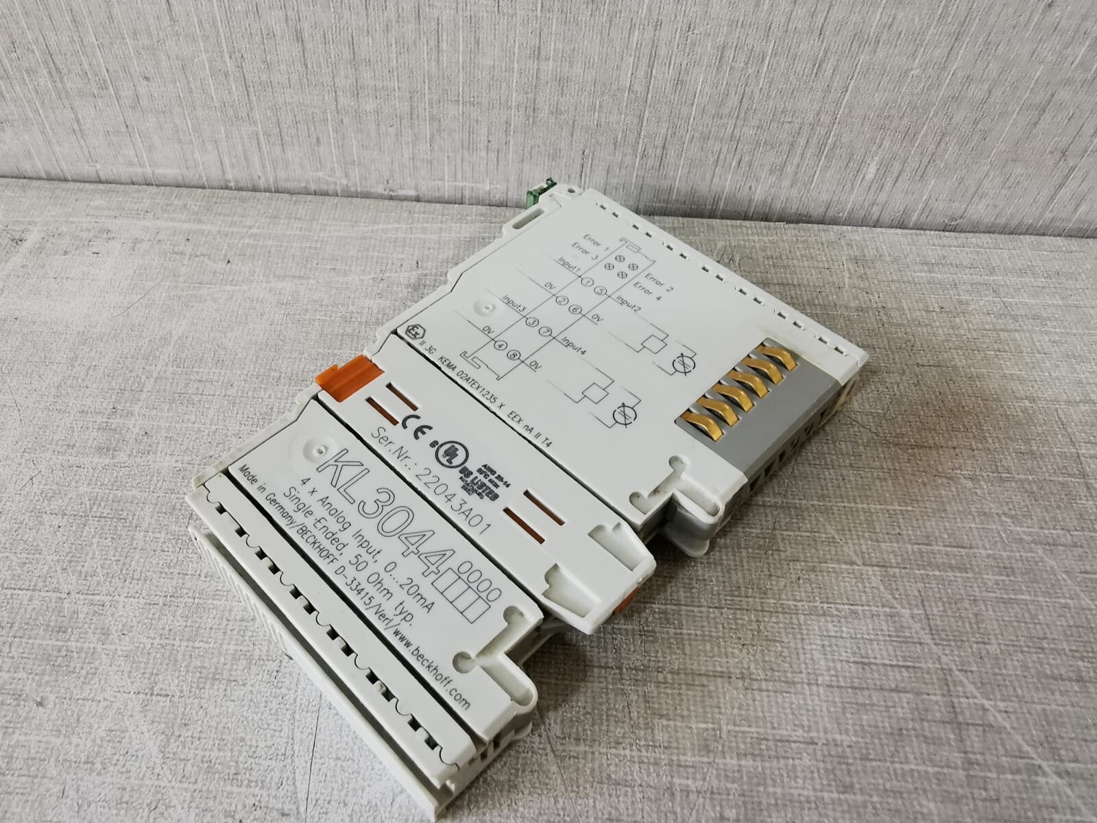 Beckhoff KL3044 BECKOFF KL3044 4X ANALOG INPUT 8