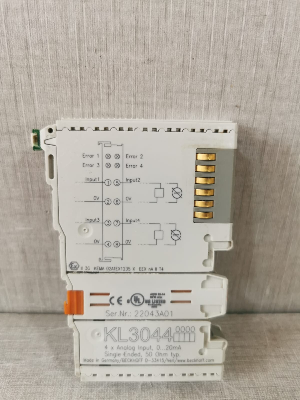 BECKOFF KL3044 4X ANALOG INPUT