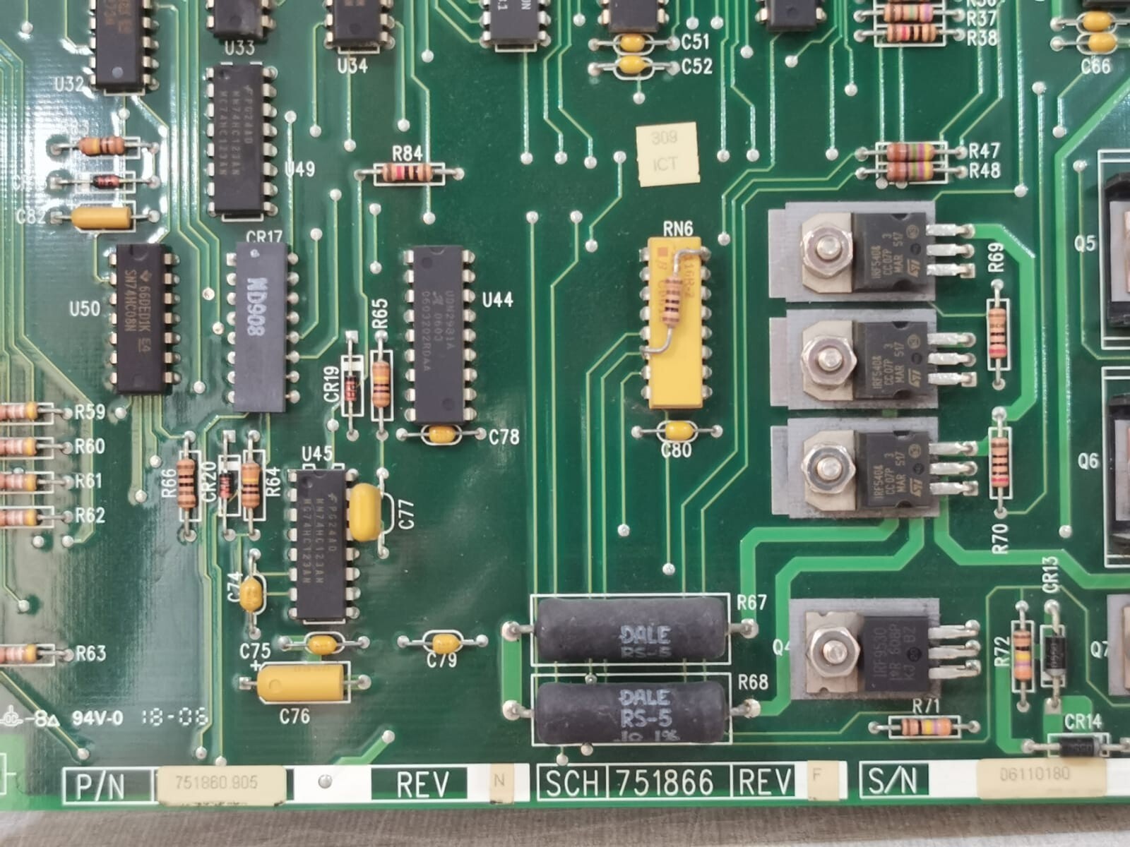 Siemens SCH 751866 REV.F SIEMENS 751860.905 REV.N /SCH 751866 REV.F CUVETTE CONTROL BOARD 5