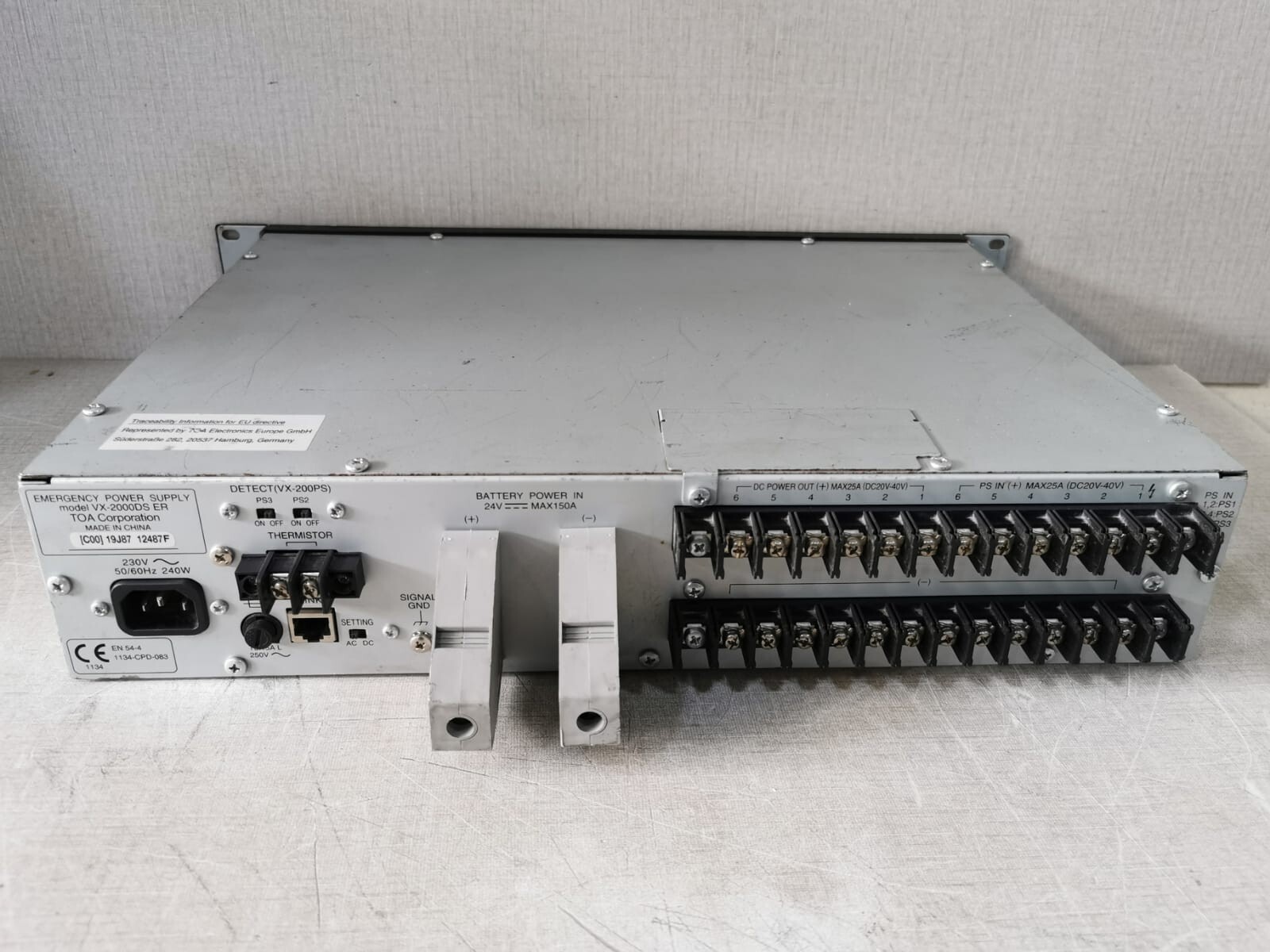 TOA CORPORATION VX-2000DS TOA VX-2000DS EMERGENCY POWER SUPPLY 9