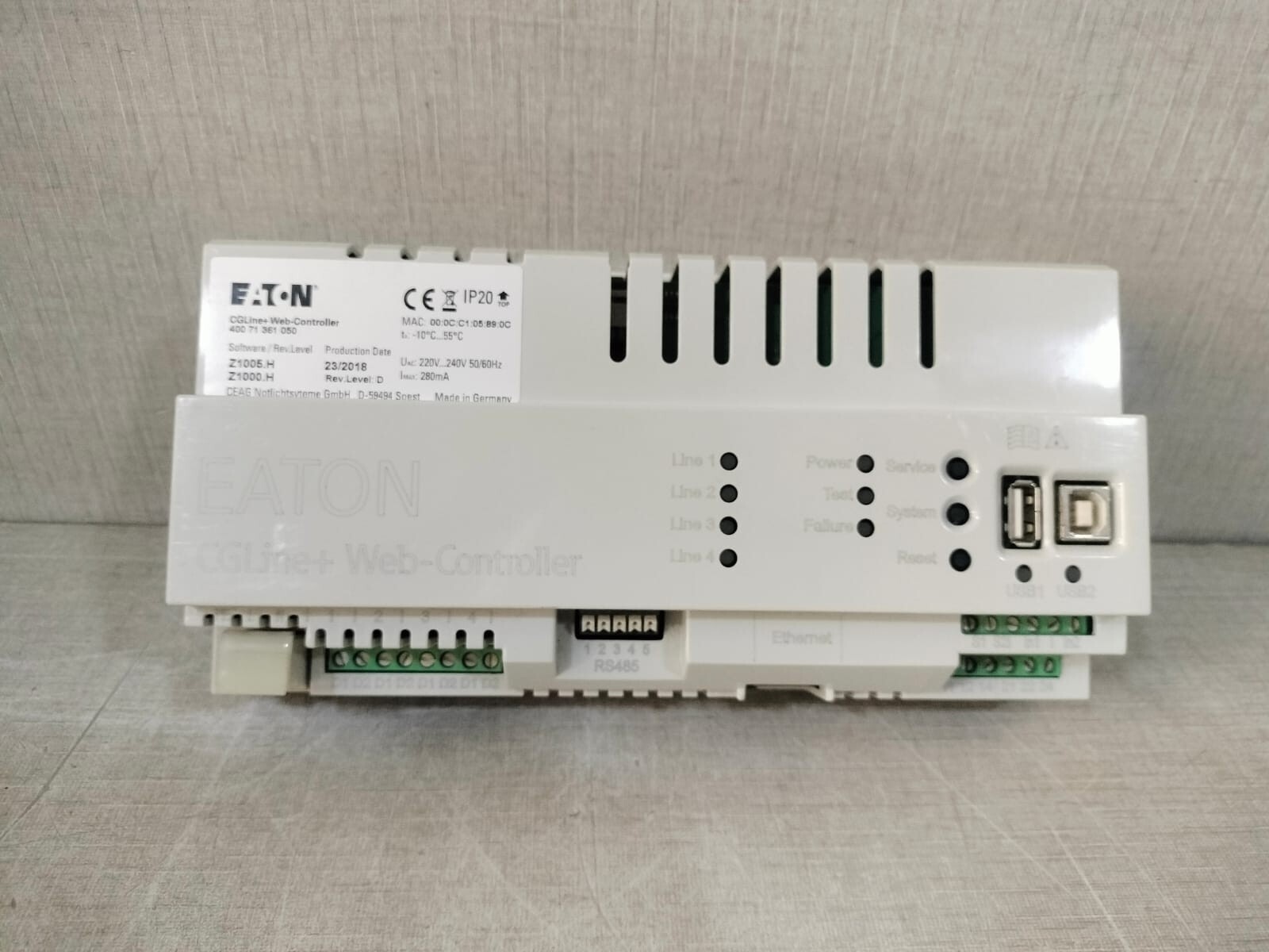 EATON CGLine+Web-Controller 400 71 361 050 Software Rev,Level D Z1005.H/Z1000.H