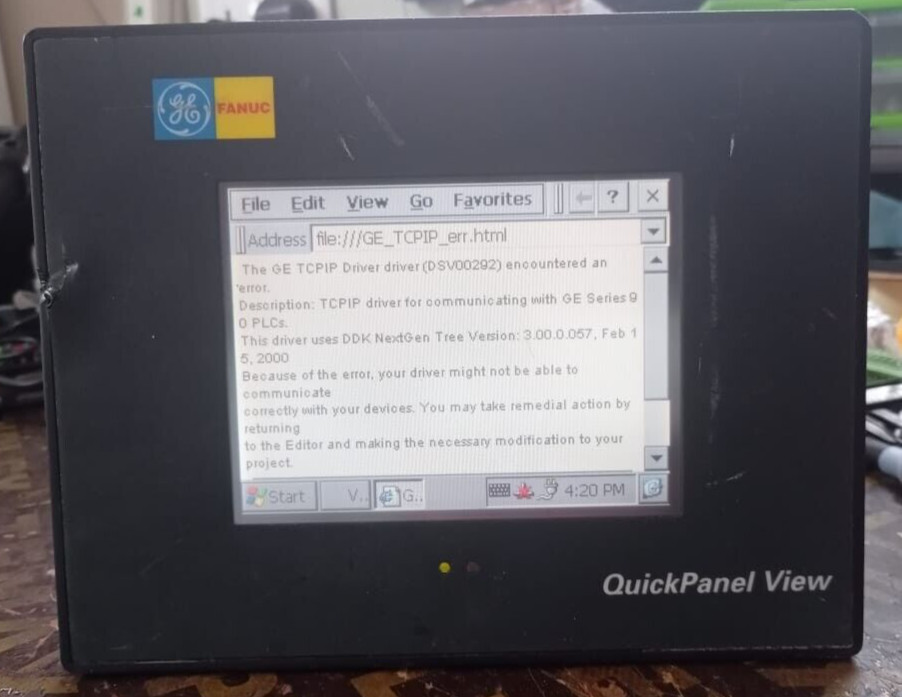 GE Fanuc ES0622 IC75VGL06CTD-DD GE FANUC ES0622 IC75VGL06CTD-DD QUICKPANEL VIEW 6