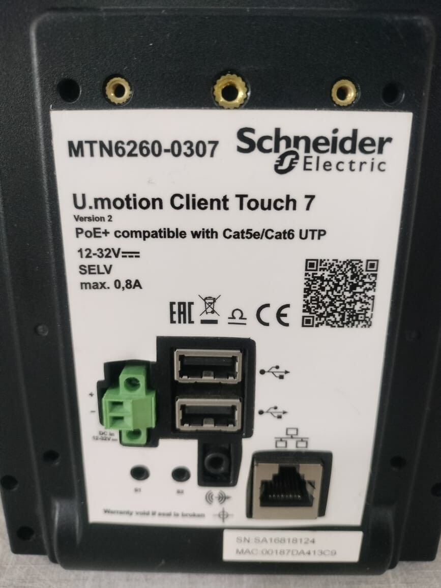 Schneider Electric MTN6260-0307 VER.2 SCHNEIDER ELECTRIC MTN6260-0307 VER.2 U.MOTION CLIENT TOUCH 7 8