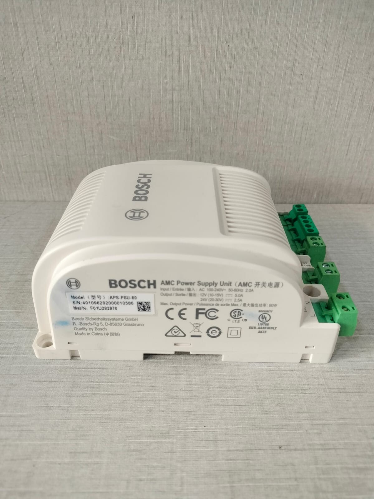 Bosch AC-100 BOSCH APS-PSU-60 AMC / F01U282970 POWER SUPPLY UNIT AC 100-240V 4
