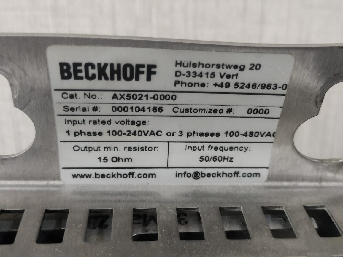 Beckhoff AX5021-0000 BECKHOFF AX5021-0000 15 OHM 50/60Hz SERVER DRIVER 6