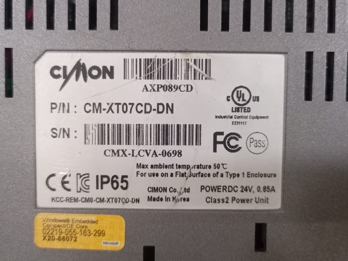 CIMON CM-XT07CD-DN CIMON AXP089CD CM-XT07CD-DN -SCREEN PROBLEM - UNIT ONLY 6