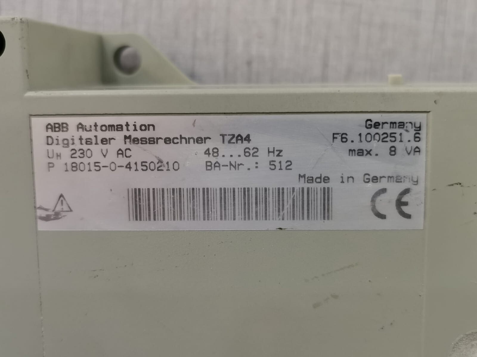 ABB F6.100251.6 ABB TZA4 DIGITAL MEASURING COMPUTER F6.100251.6 3