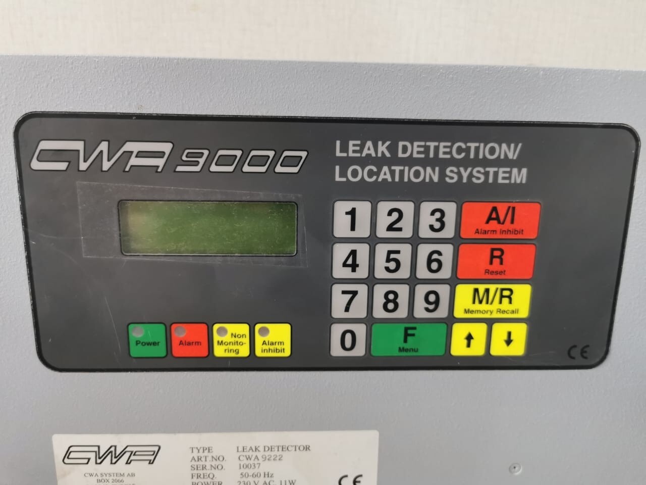 Rockwell Automation CWA-9000 CWA 9000 LEAK DETECTION / LOCATION SYSTEM CWA 9222 CWA SYSTEM AB BOX 7