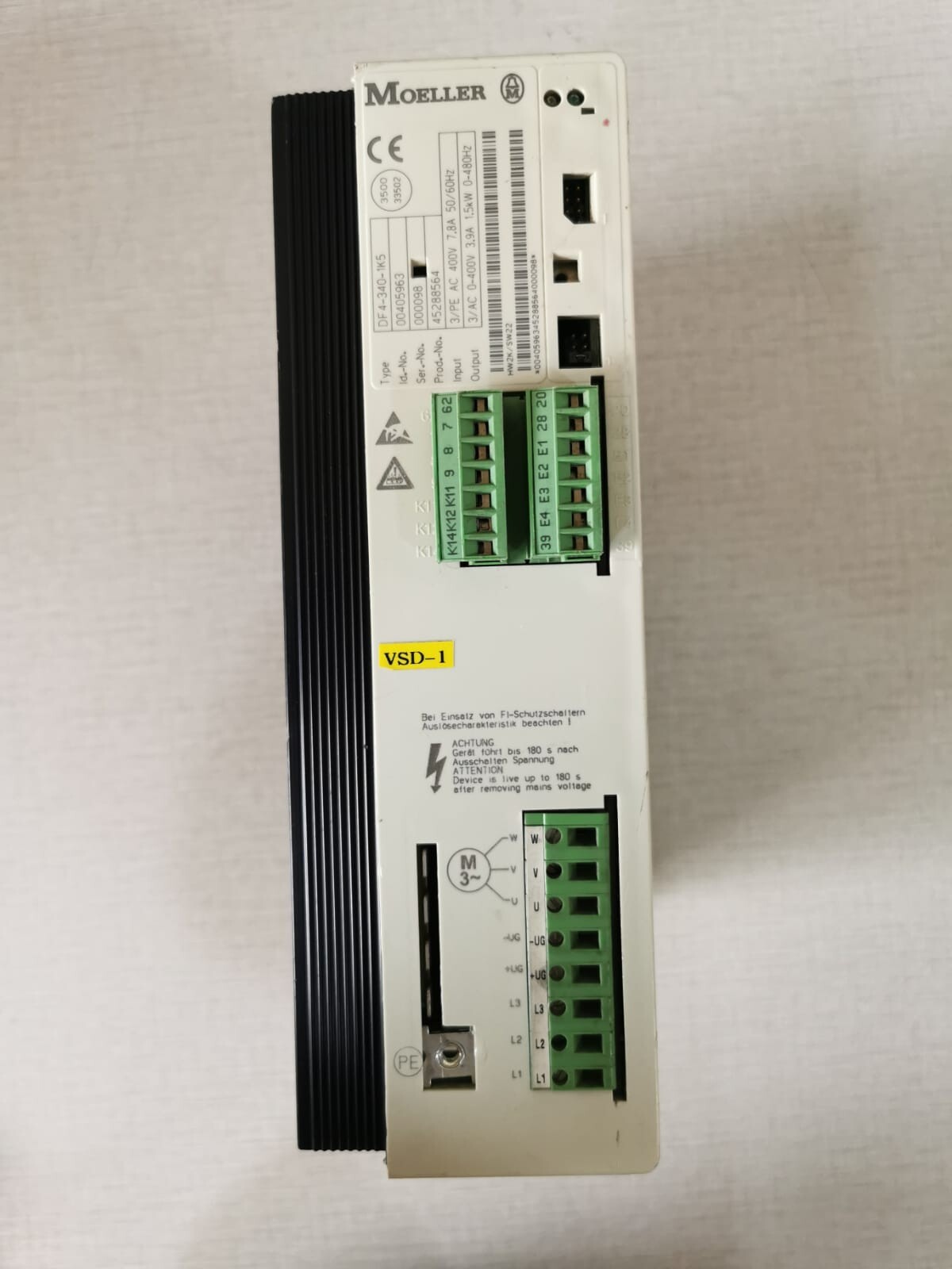 Moeller DF4-340-1K5 Moeller DF4-340-1K5 Frequency Inverter 1.5kW 3