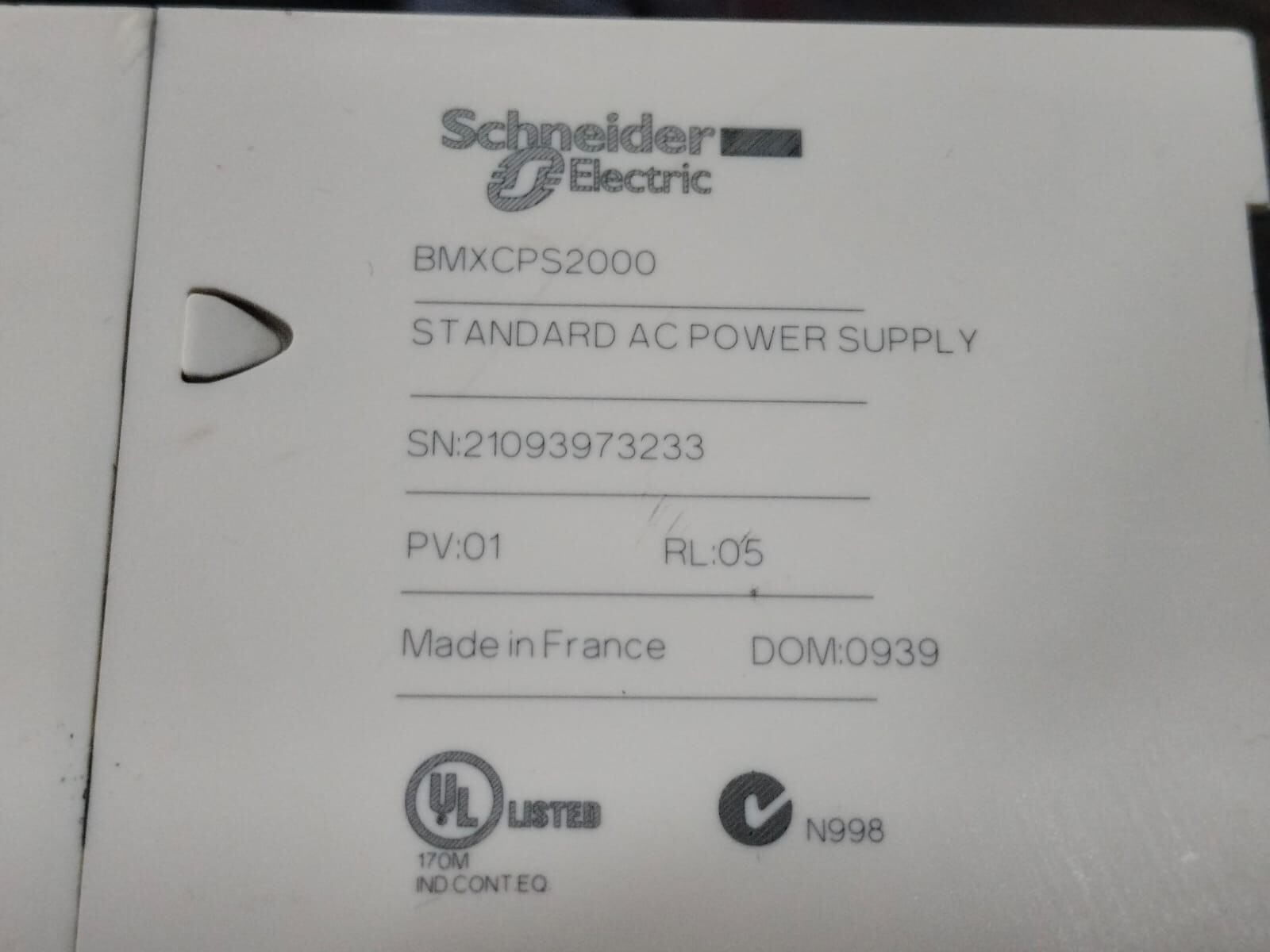 Schneider Electric BMXCPS2000 SCHNEIDER ELECTRIC BMXCPS2000 MODICON PROGRAMMABLE LOGIC CONTROLLER 4