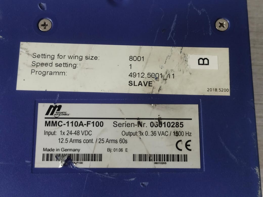 Magnetic AutoControL 4912 5001_11 Magnetic AutoControL MMC-110A-F100 SW 4912 5001_11 Slave Control Unit 48VDC 10