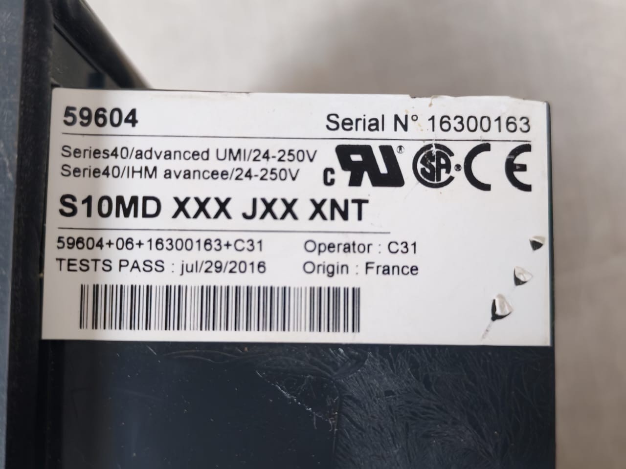Schneider Electric 59604 S10MD XXX JXX XNT SCHNEIDER ELECTRIC SEPAM 59604 S10MD XXX JXX XNT 8