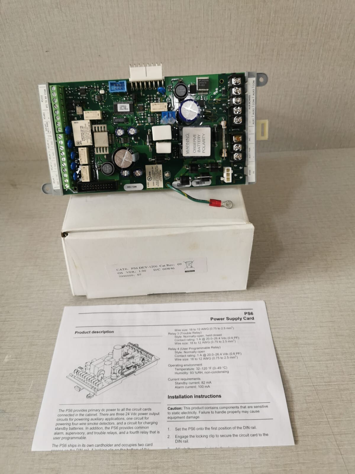 Edwards PS6 DEV-1206 Power Supply Module Card