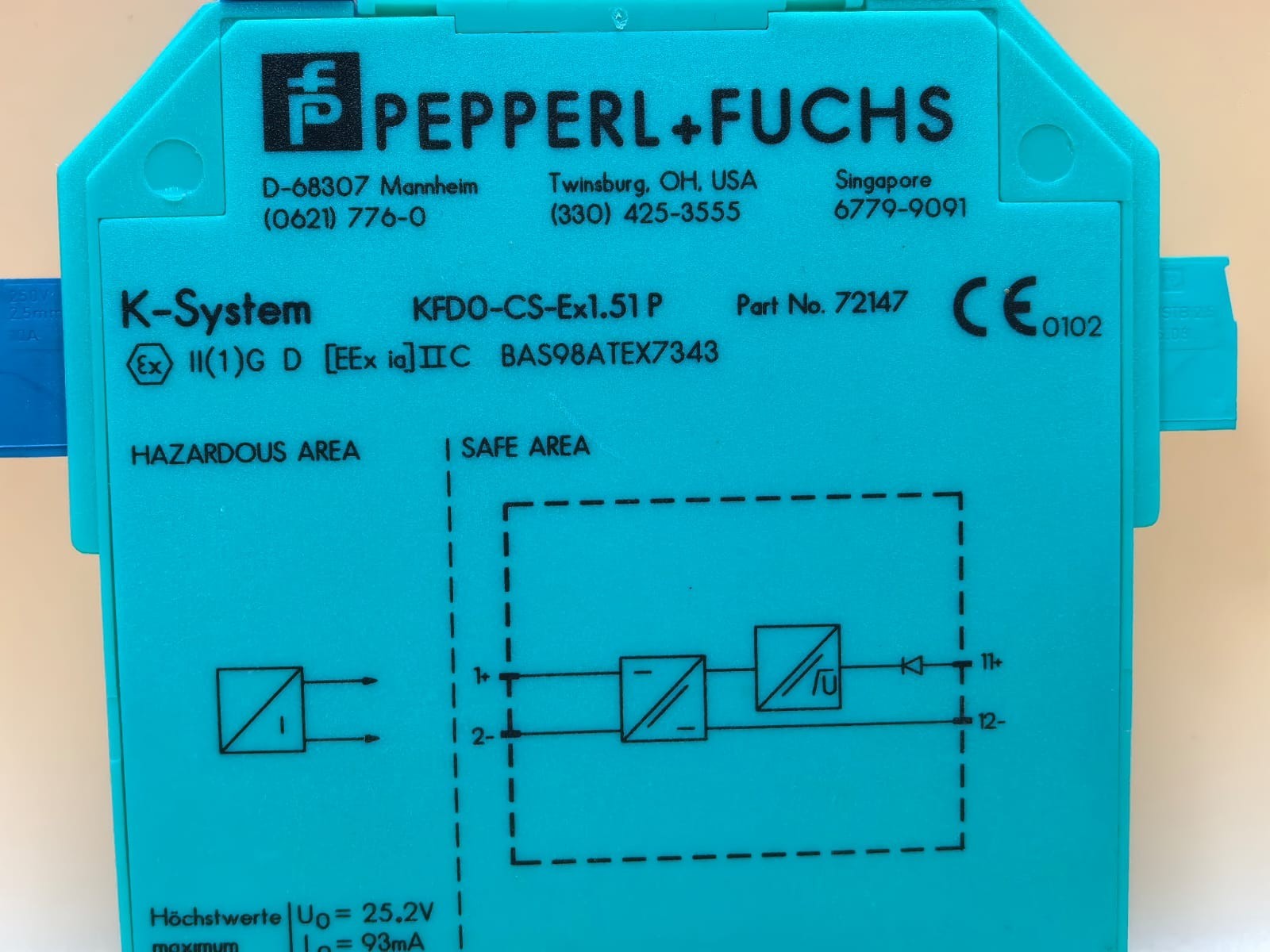 Pepperl+Fuchs NO-72147 PEPPERL FUCHS KFD0-CS-Ex1.51P Part No: 72147 4