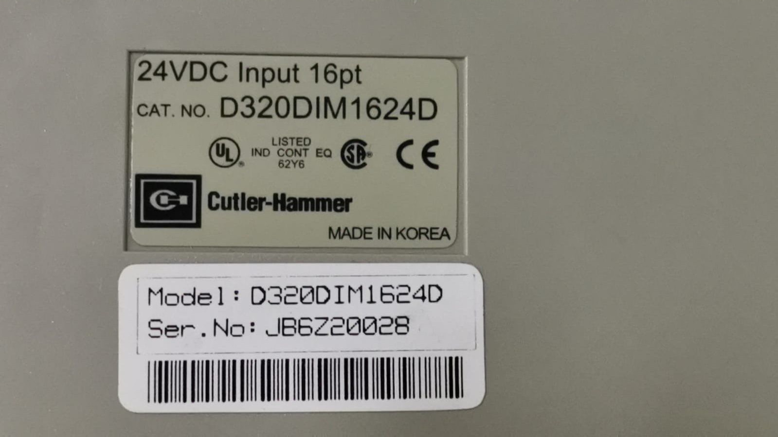 Cutler-Hammer D320DIM1624D Cutler-Hammer D320DIM1624D, 24V Input 16pt 2