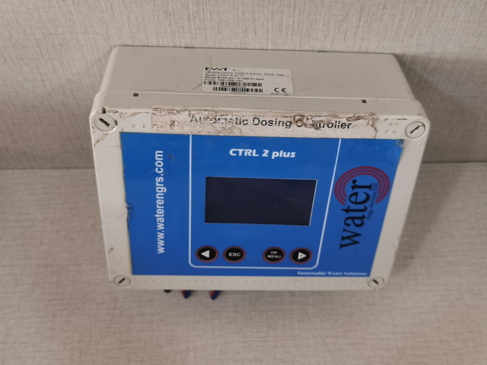 FWT CTRL 2 plus FWT CTRL2 B ph-cl Range 0-14 ph/0-200 cl ppm 8