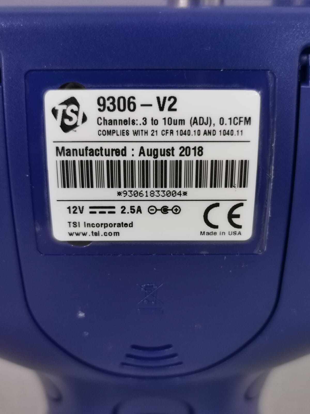 TSI 9306 -V2 TSI AERO-TRAK 9306 -V2 PARTICLE COUNTER -with charger only 8