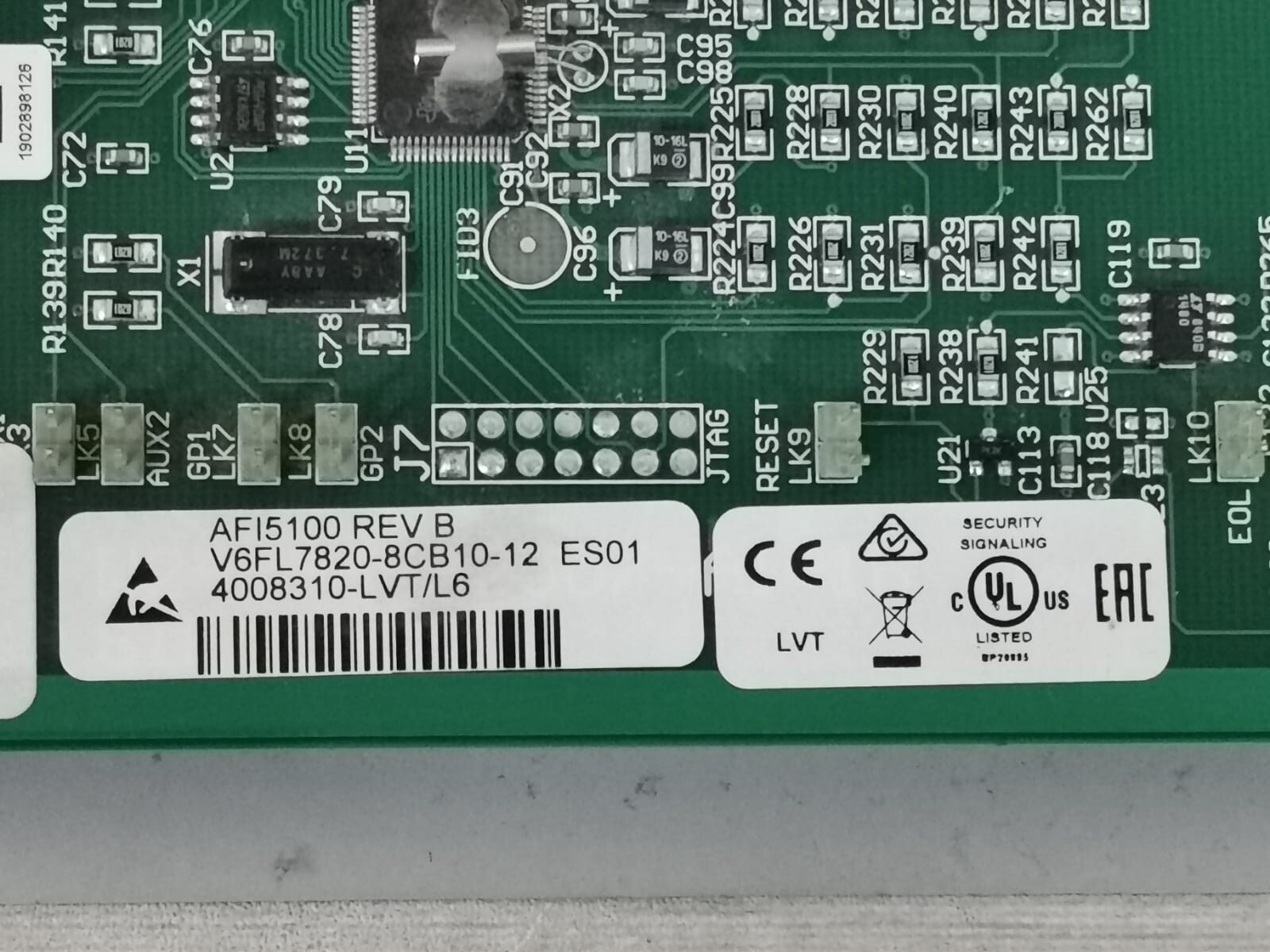 VANDERBILT V6FL7820-8CB10-12 VANDERBILT AFI5100 REV. B PCB Control Board V6FL7820-8CB10-12 3