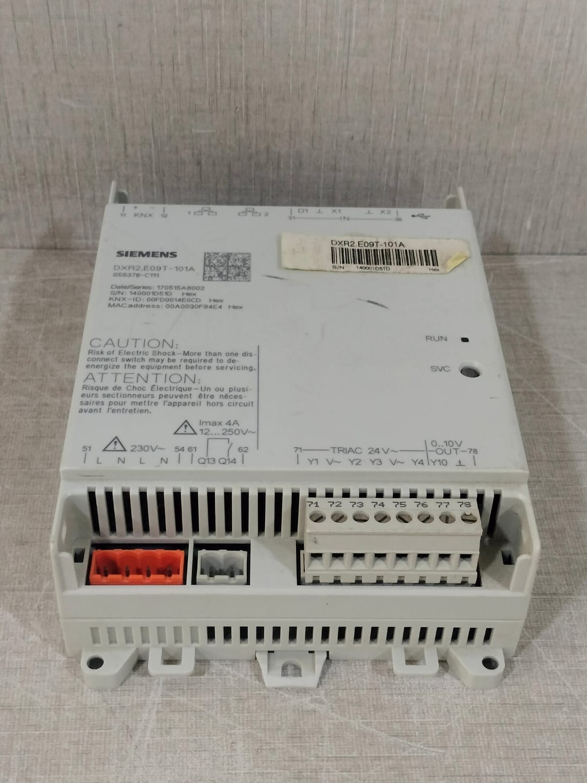 Siemens DXR2.E09T-101A SIEMENS DXR2.E09T-101A / S55376-C111 AC 230V-20VA 50/50 Hz 2