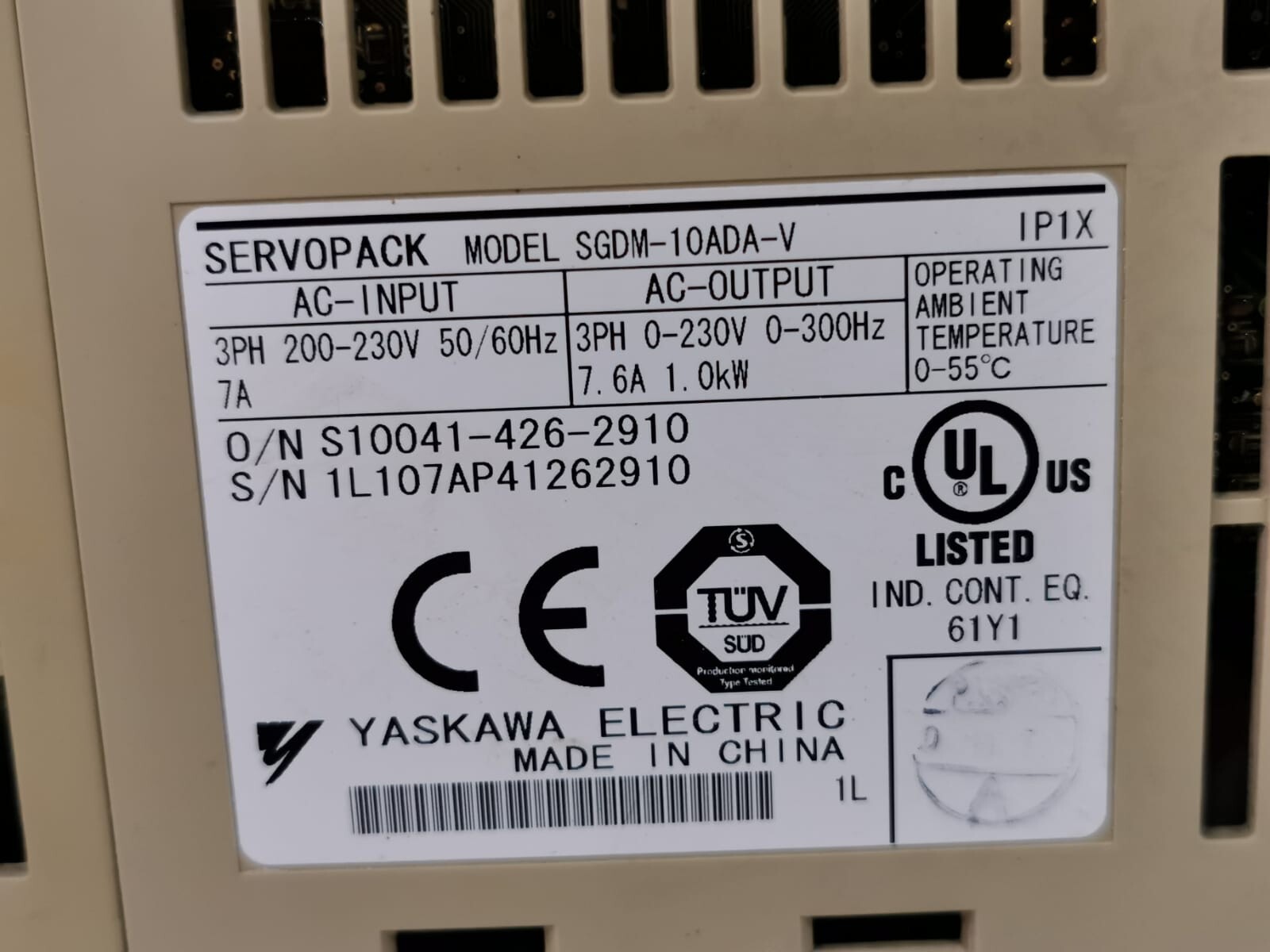 Yaskawa SGDM-10ADA YASKAWA SGDM-10ADA / SGDM-10ADA-V 200V SERVOPACK 200V 5