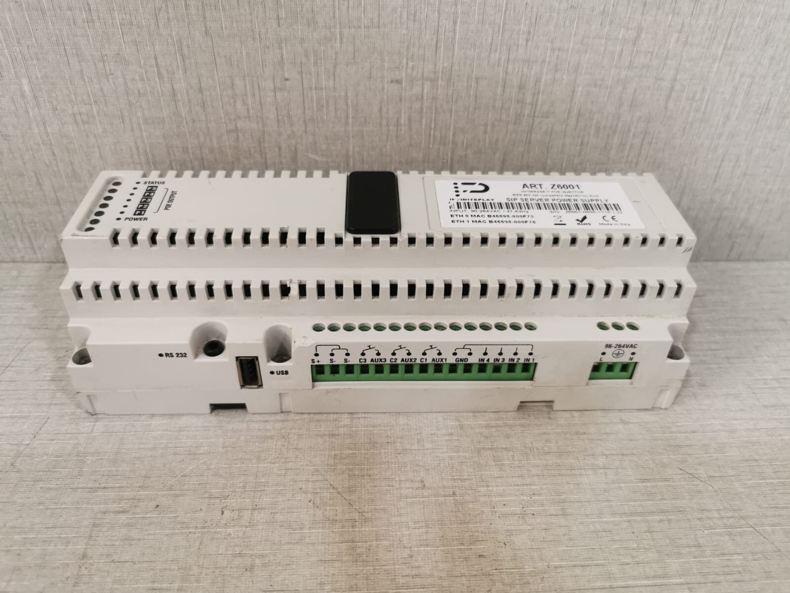 INFINITEPLAY ART.Z6001 / Z6001 SIP SERVER POWER SUPPLY 10
