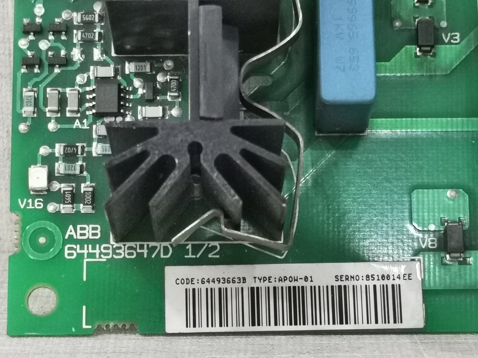 ABB 64493647D 1/2 ABB APOW-01 POWER SUPPLY BOARD 64493647D 1/2 2
