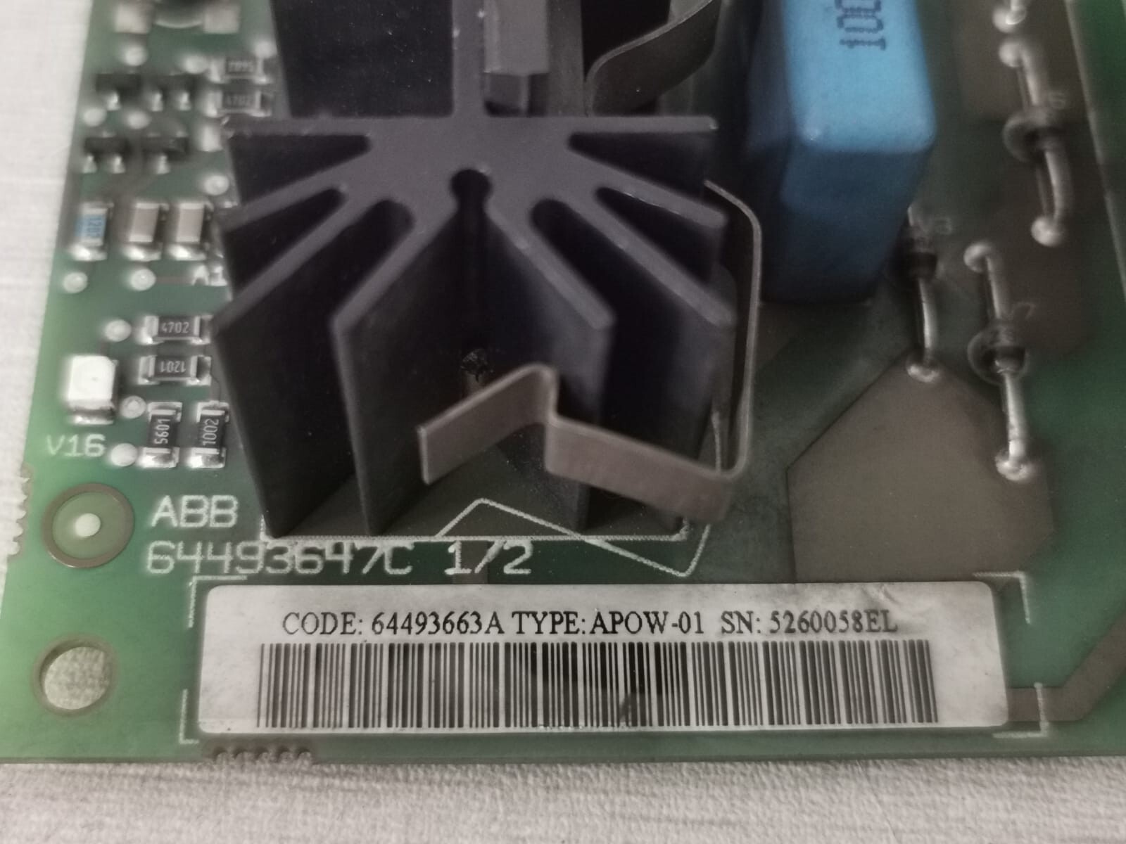 ABB APOW-01 ABB APOW-01 POWER SUPPLY BOARD 64493647C 1/2 2