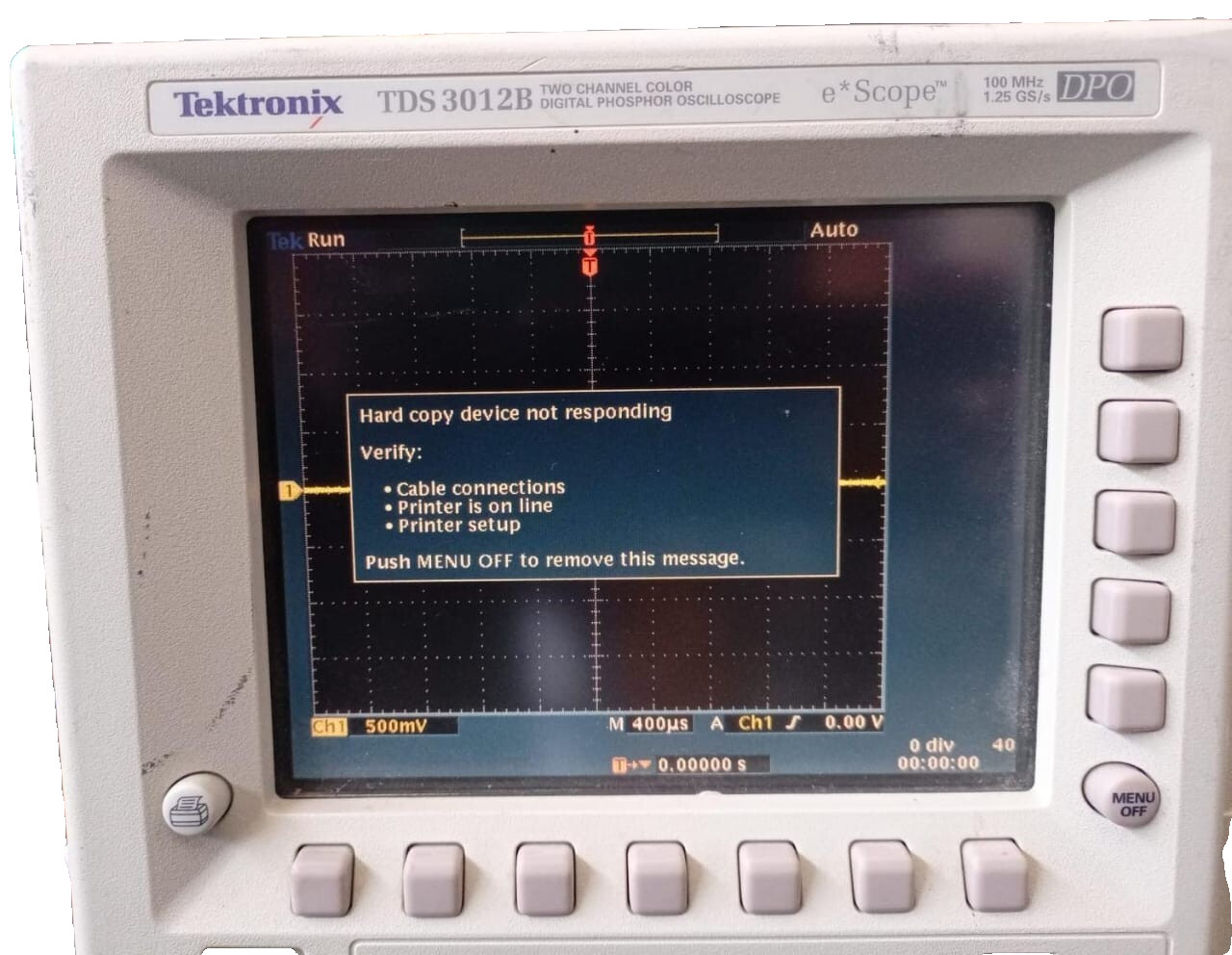 TEKTRONIX 2-CHANNEL TEKTRONIX TDS 3012B 2-CHANNEL COLOR DIGITAL PHOSPHOR OSCILLOSCOPE 100MHZ 1.25G/S 4
