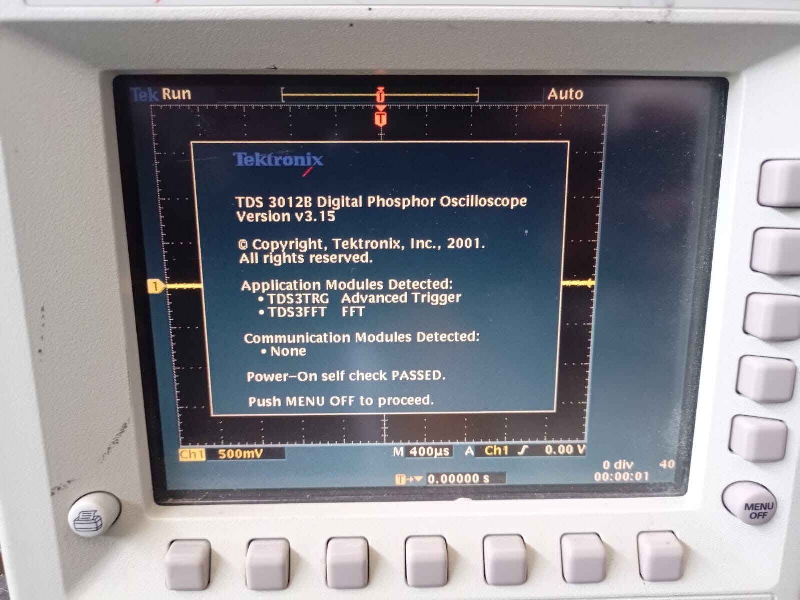 TEKTRONIX TDS 3012B 2-CHANNEL COLOR DIGITAL PHOSPHOR OSCILLOSCOPE 100MHZ 1.25G/S