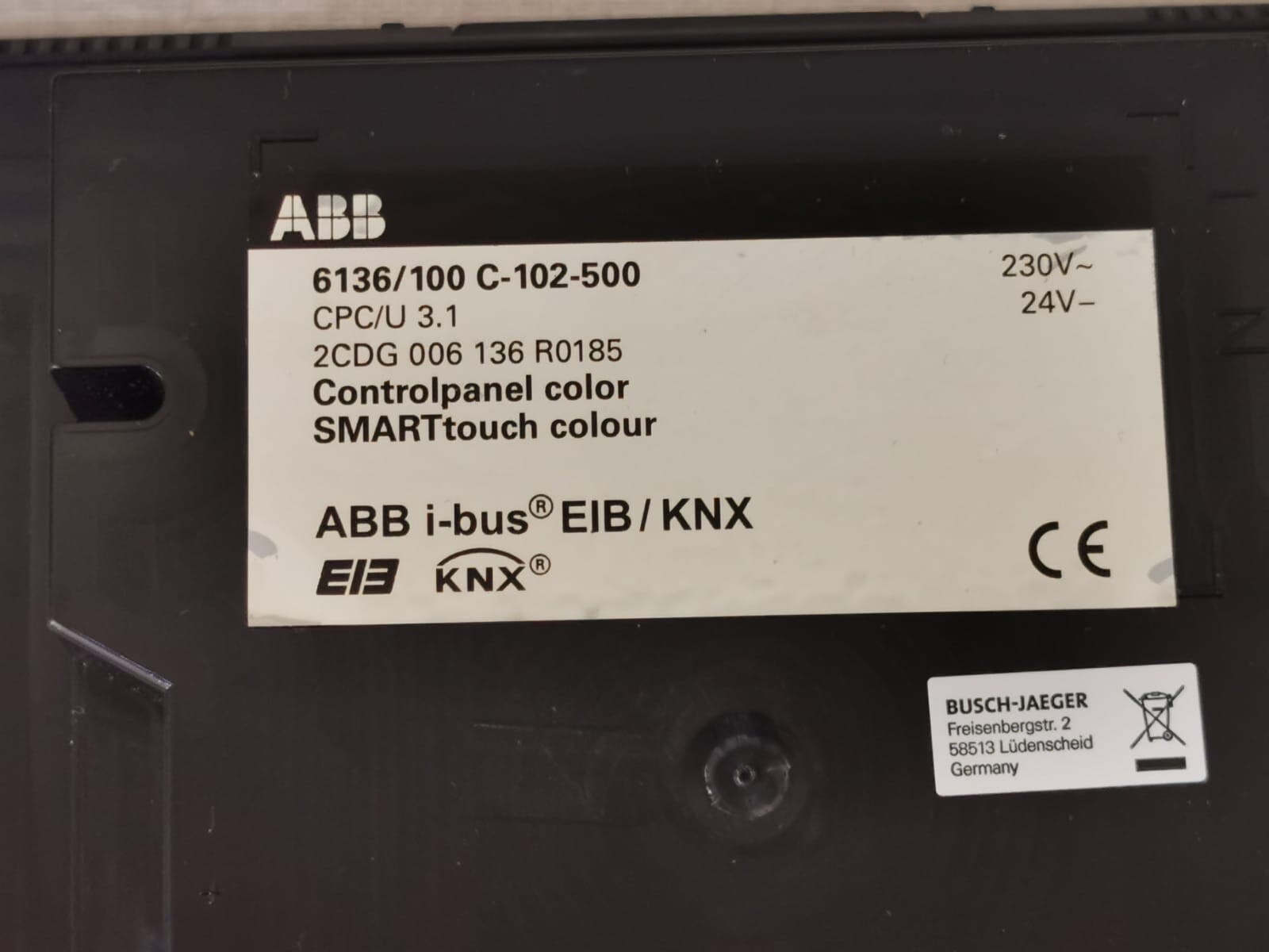 ABB ABB-6136 ABB 6136/100 C-102-500 CPC/U 3.1 CONTROL PANEL 2CDG006136R0185 with Screen Cover 10