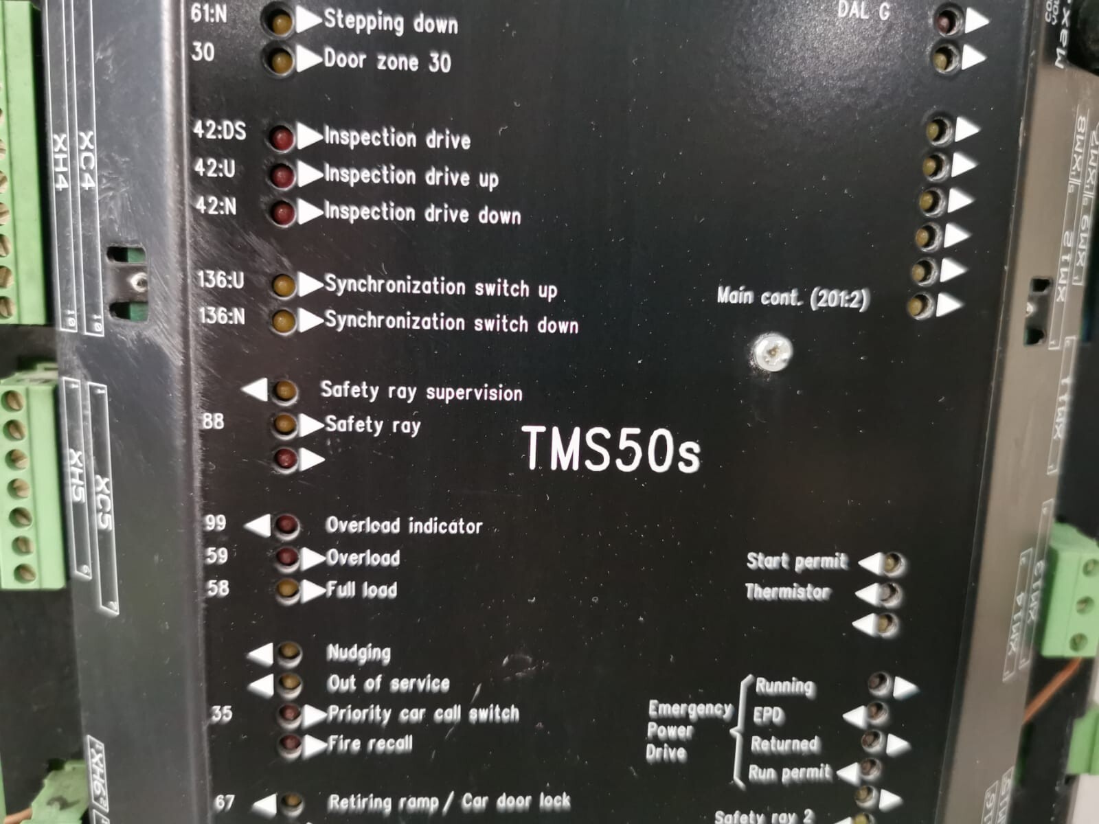 KONE 617554G01 KONE 375 MICROCOMPUTER TMS50S 617554G01 REV 0.0 415V/230V BOARD PANEL 5