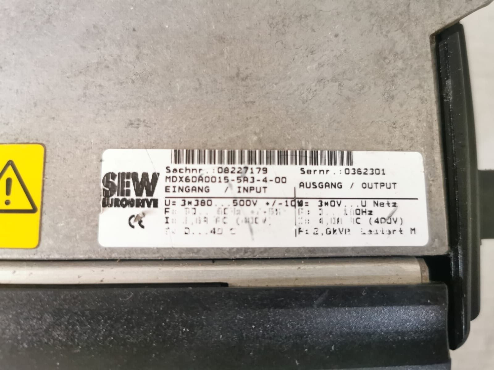SEW EURODRIVE MDX161B-0T SEW EURODRIVE MDX61B0015-5A3-4-0T / MDX61B-0T MOVIDRIVE UMRICHTER 8