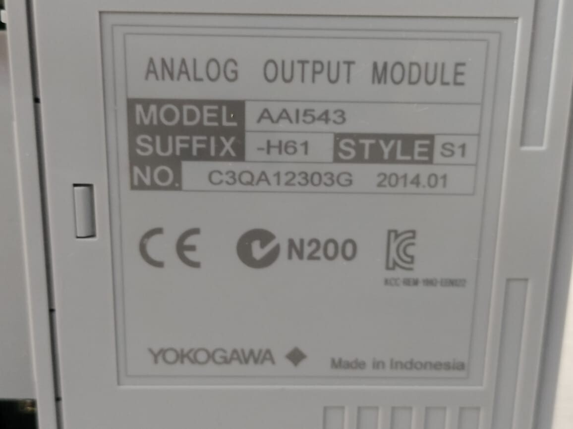 Yokogawa AAI543-H61 S1 YOKOGAWA AAI543-H61 Style S1 ANALOG OUTPUT MODULE 7