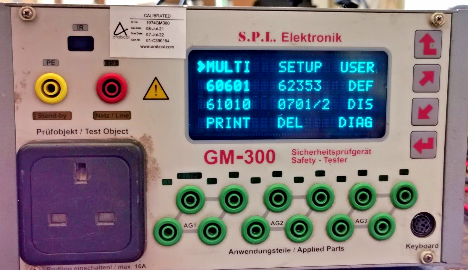 S.P.L ELEKTRONIK 1974GM300 S.P.L ELEKTRONIK GM-300 1974GM300 V3.41 SAFETY-TESTER 4