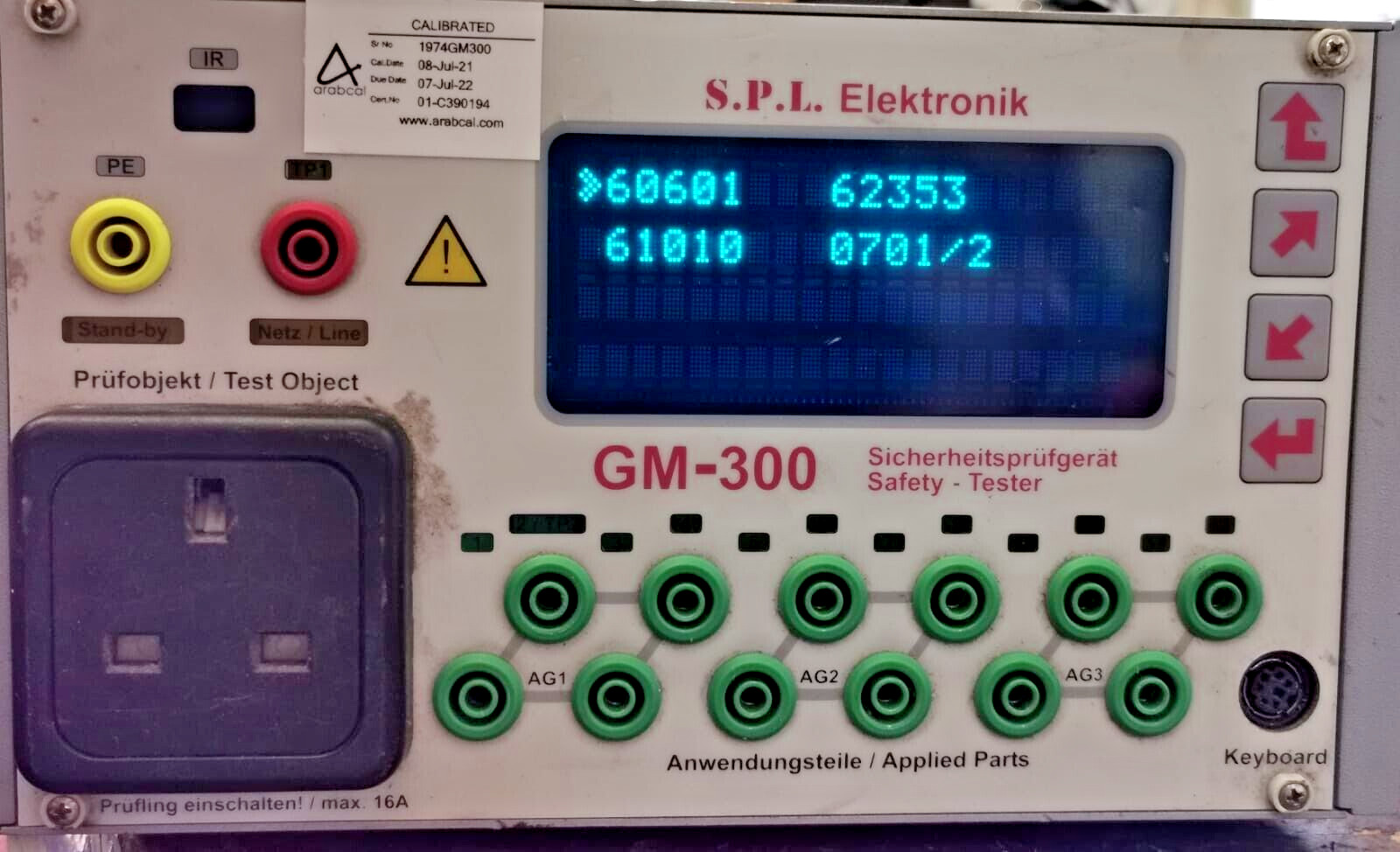 S.P.L ELEKTRONIK 1974GM300 S.P.L ELEKTRONIK GM-300 1974GM300 V3.41 SAFETY-TESTER 5