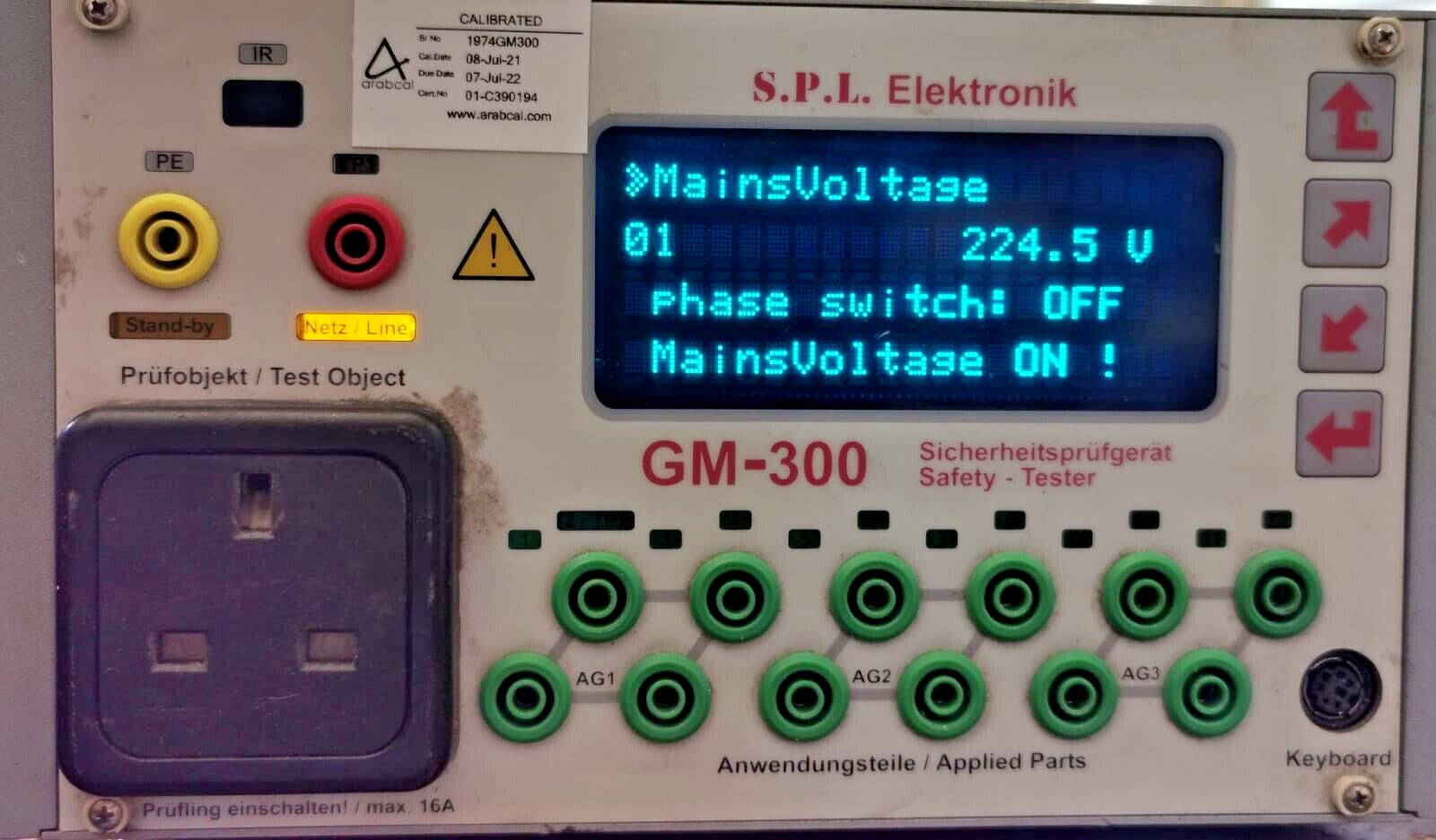 S.P.L ELEKTRONIK 1974GM300 S.P.L ELEKTRONIK GM-300 1974GM300 V3.41 SAFETY-TESTER 6