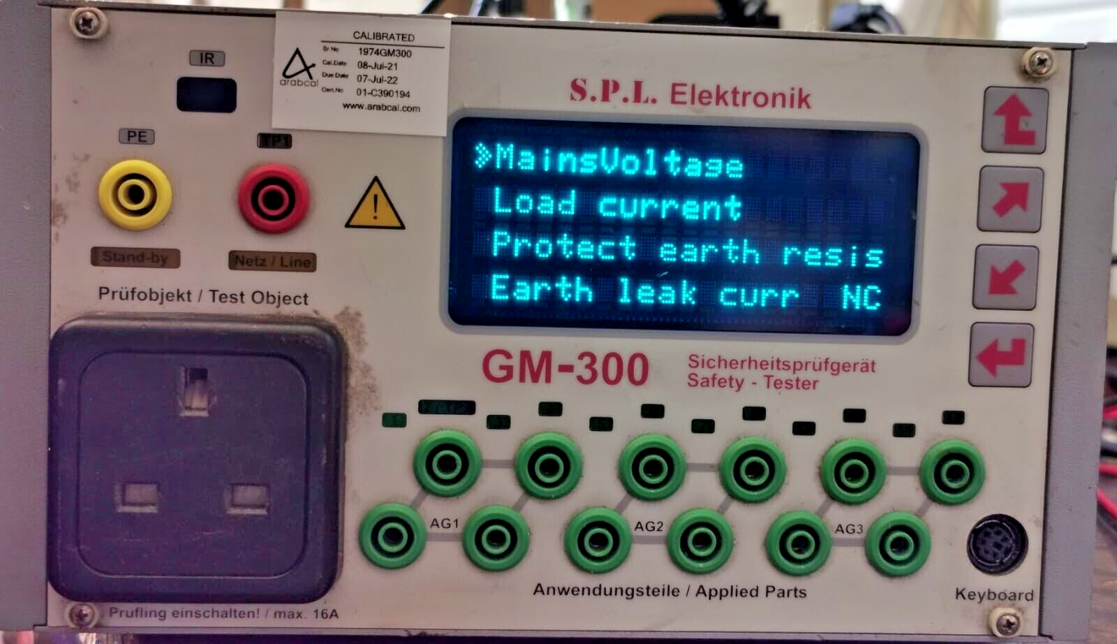S.P.L ELEKTRONIK 1974GM300 S.P.L ELEKTRONIK GM-300 1974GM300 V3.41 SAFETY-TESTER 7