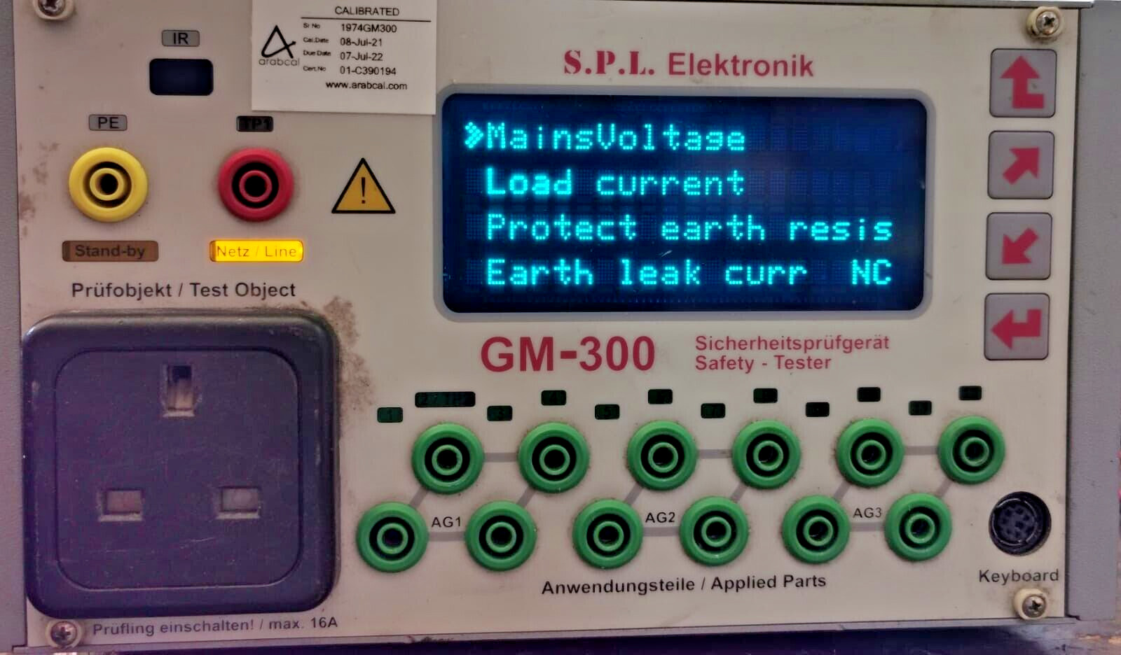 S.P.L ELEKTRONIK 1974GM300 S.P.L ELEKTRONIK GM-300 1974GM300 V3.41 SAFETY-TESTER 9