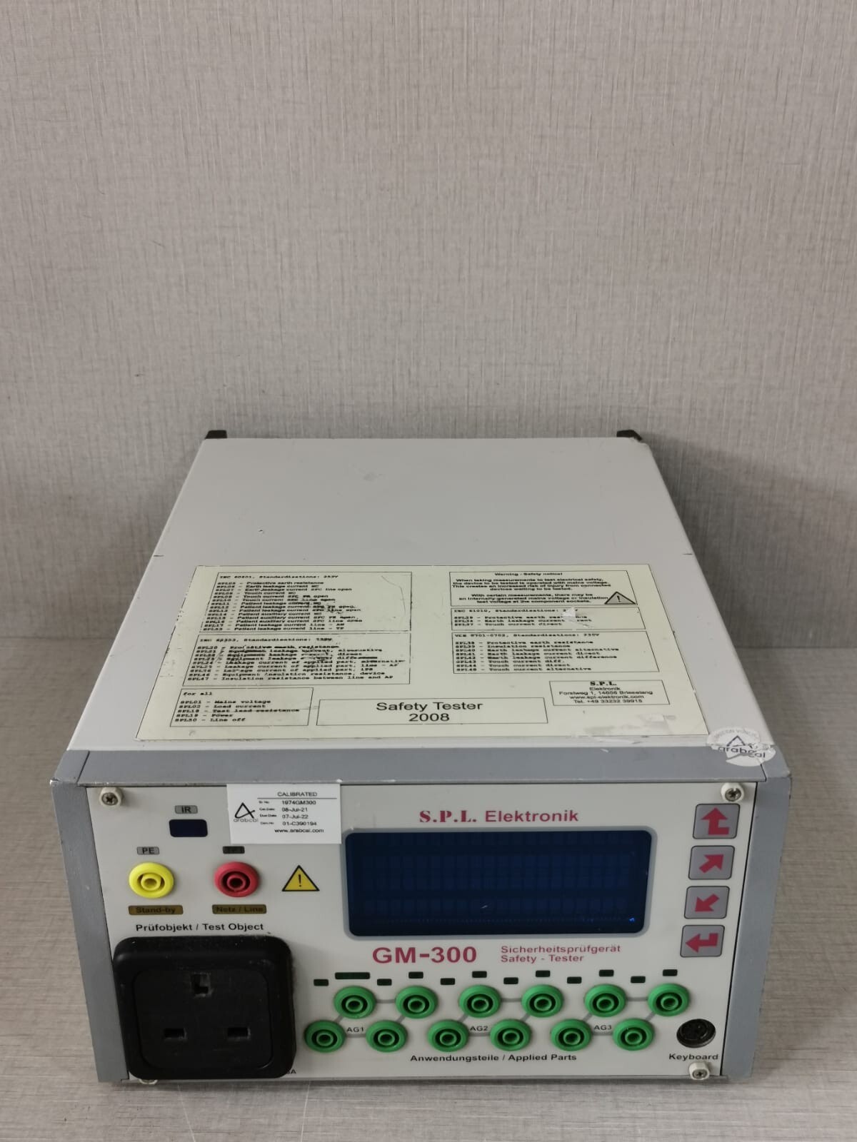 S.P.L ELEKTRONIK GM-300 1974GM300 V3.41 SAFETY-TESTER