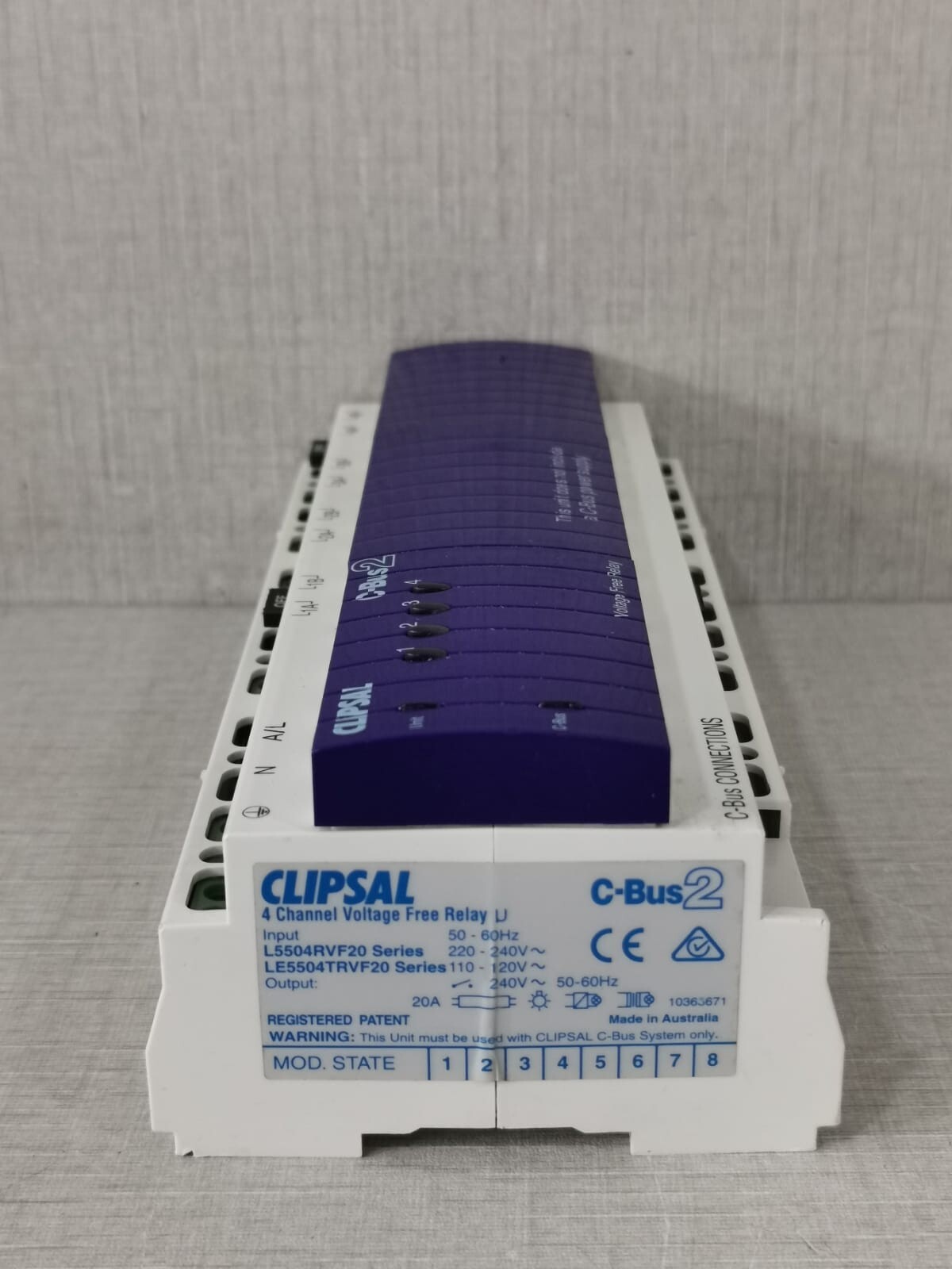 Clipsal L5504RVF20/LE5504TRVF20 CLIPSAL C-BUS2 L5504RVF20/LE5504TRVF20 4-CHANNEL VOLTAGE FREE RELAY(MFG-2008) 4