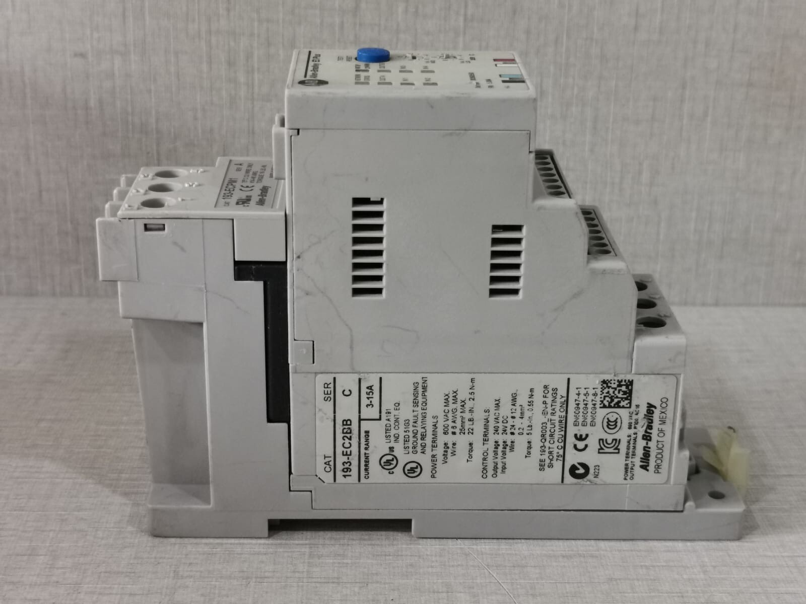 Rockwell Automation PLUS-193 Allen-Bradley E3 Plus 193-EC2BB 3-15A Ser C With 193-ECPM1 Ser A 9