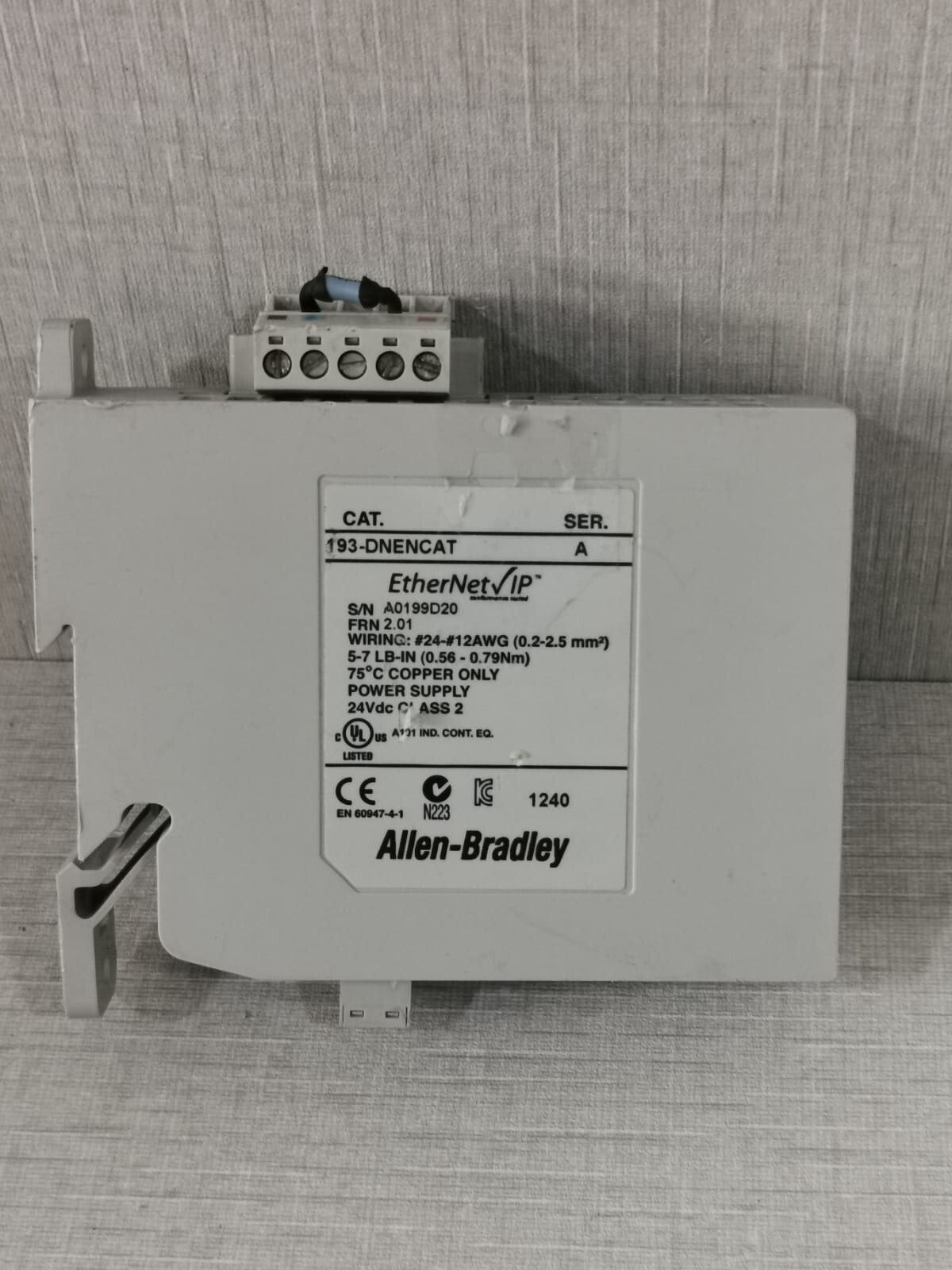 Allen-Bradley 193-DNENCAT Allen-Bradley 193-DNENCAT Ser A FRN from 2.01 to 3.004 Power Supply 3