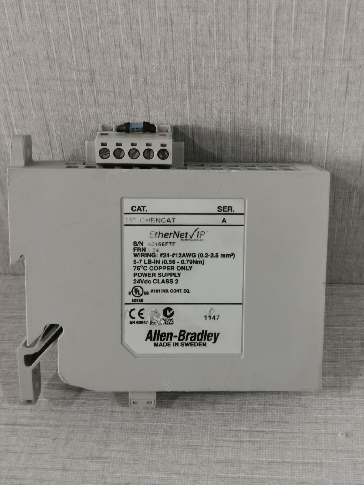 Rockwell Automation ALLEN-BRADLEY Allen-Bradley 193-DNENCAT Ser A FRN 1.04 Power Supply 4