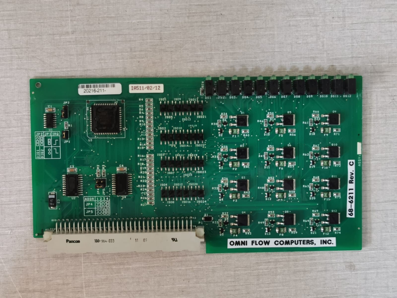 OMNI Flow Computers 68-6211 OMNI Flow Computers 68-6211 Rev. C PCB Board Module for Model 6000 3