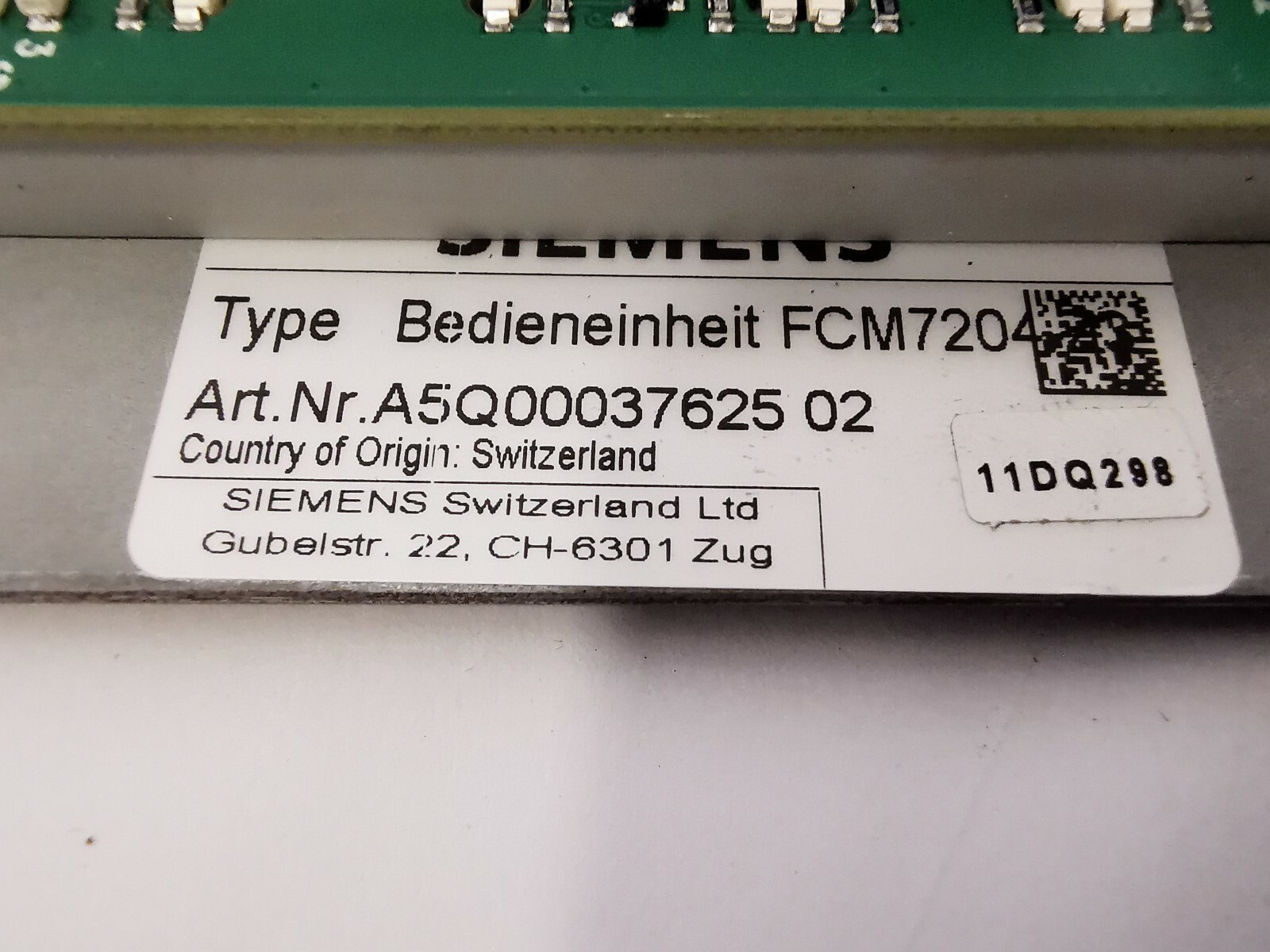 SIEMENS A5Q00031422-04 SIEMENS Bedieneinheit FCM7204 / A5Q00031422-04 FIRE CONTROL PANEL 5
