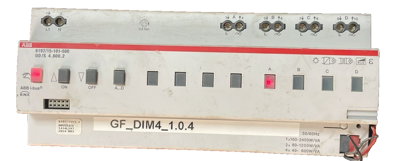 ABB 6197/15-101-500 UD/S 4.600.2 ABB KNX 6197/15-101-500 UD/S 4.600.2 UNIVERSAL DIMMER ACTUATOR 2