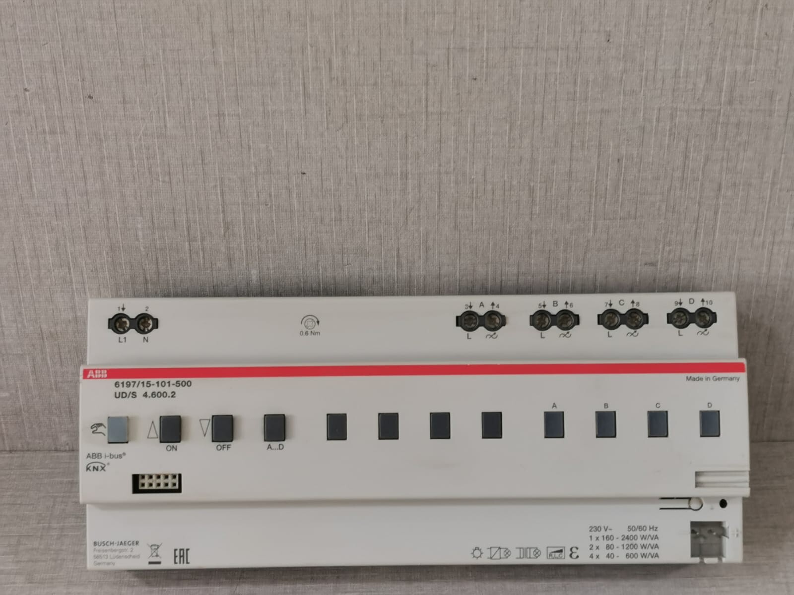 ABB 6197/15-101-500 UD/S 4.600.2 ABB KNX 6197/15-101-500 UD/S 4.600.2 UNIVERSAL DIMMER ACTUATOR 3